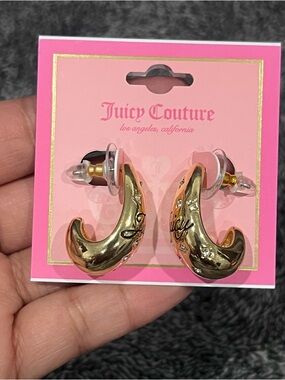 Juicy Couture gold-tone curved teardrop earrings